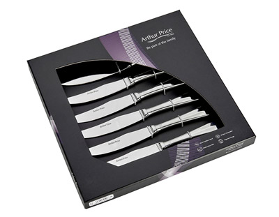 steak knifes set Arthur Price Rattail